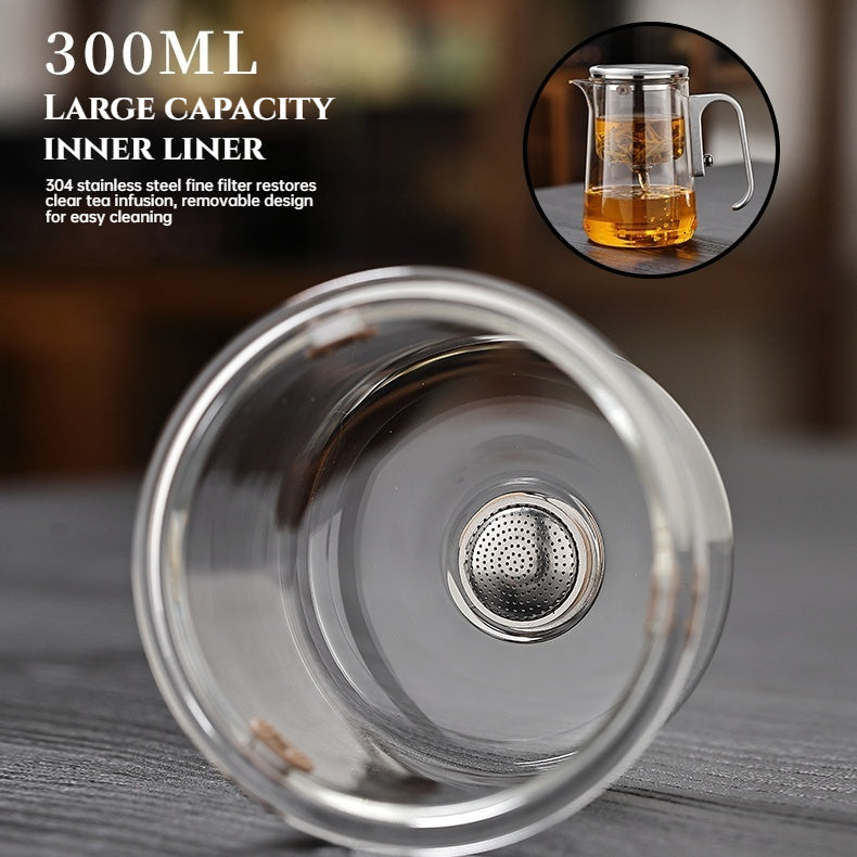 Lazy Magnetic Tea Pot with Tea-Water Separation – Borosilicate Glass Teapot with Infuser (600ml / 800ml / 1000ml)