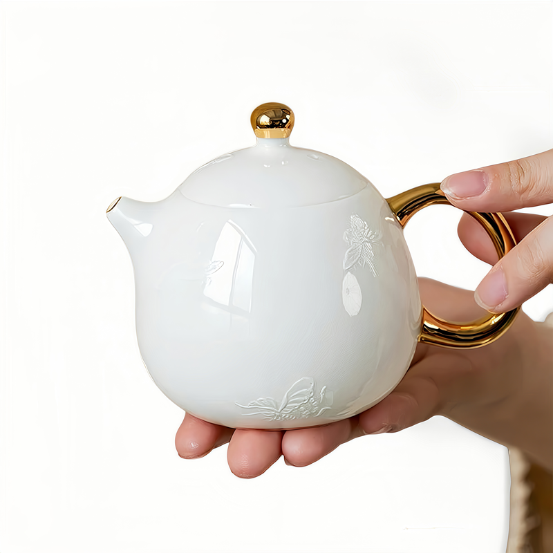 Hidden Carving “Butterfly in Bloom” Dragon Egg Teapot – 200ml