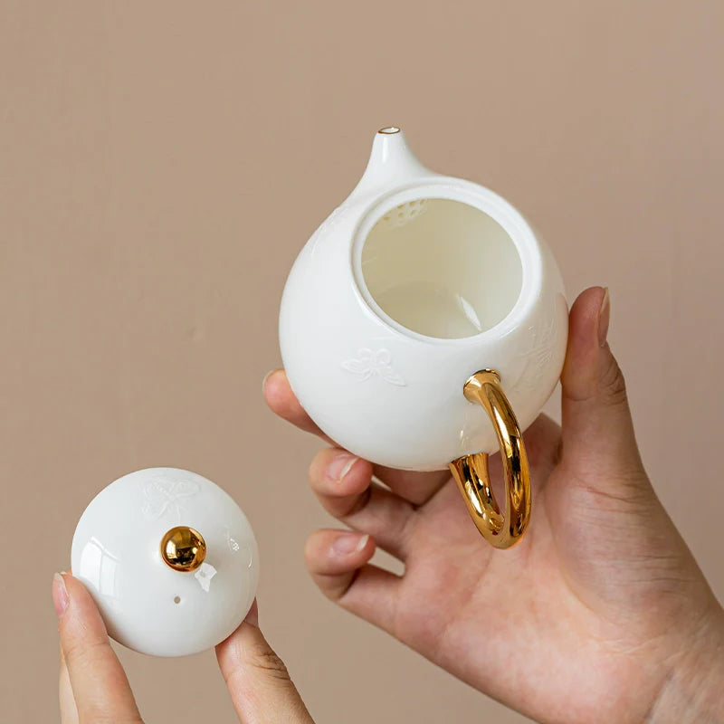 Hidden Carving “Butterfly in Bloom” Dragon Egg Teapot – 200ml