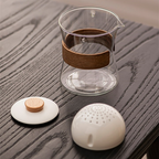 Lazy teapot anti-scalding breakthrough point teapot turning high temperature resistant glass rotating pot tea separation cup