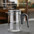 Lazy Magnetic Tea Pot with Tea-Water Separation – Borosilicate Glass Teapot with Infuser (600ml / 800ml / 1000ml)