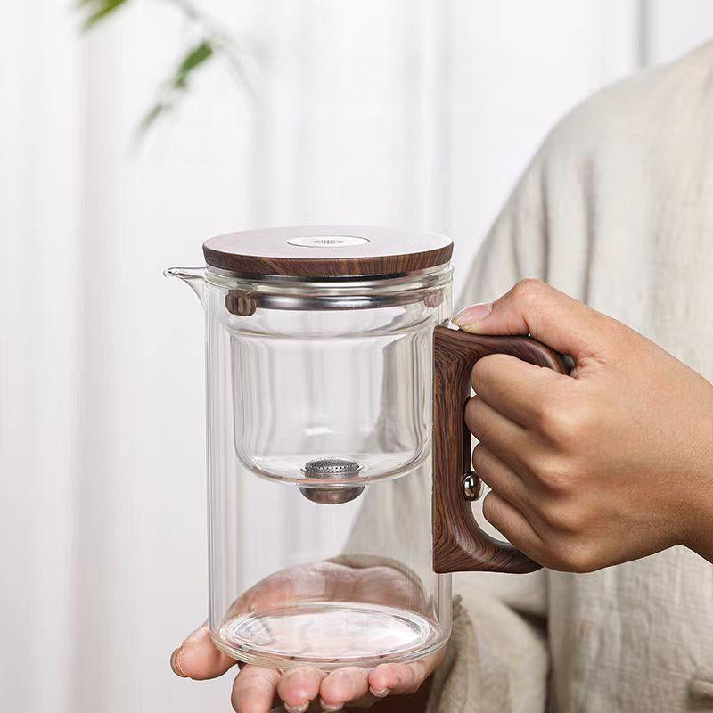 Smart Magnetic Teapot | Lazy Tea Maker with Tea-Water Separation | 600ml Glass Infuser Pot