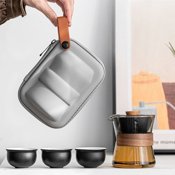 Lazy teapot anti-scalding breakthrough point teapot turning high temperature resistant glass rotating pot tea separation cup