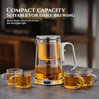 Lazy Magnetic Tea Pot with Tea-Water Separation – Borosilicate Glass Teapot with Infuser (600ml / 800ml / 1000ml)