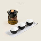 Lazy teapot anti-scalding breakthrough point teapot turning high temperature resistant glass rotating pot tea separation cup