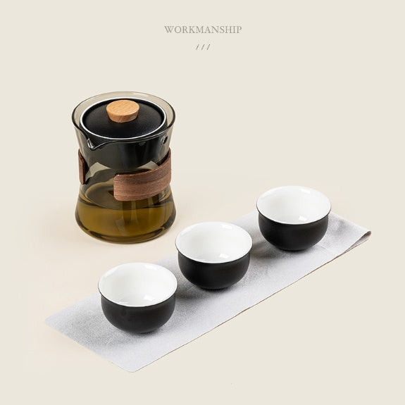 Lazy teapot anti-scalding breakthrough point teapot turning high temperature resistant glass rotating pot tea separation cup