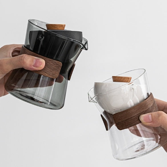 Lazy teapot anti-scalding breakthrough point teapot turning high temperature resistant glass rotating pot tea separation cup