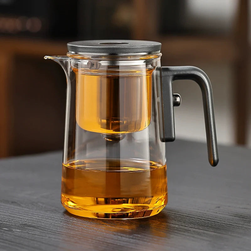 Lazy Magnetic Tea Pot with Tea-Water Separation – Borosilicate Glass Teapot with Infuser (600ml / 800ml / 1000ml)