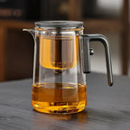 Lazy Magnetic Tea Pot with Tea-Water Separation – Borosilicate Glass Teapot with Infuser (600ml / 800ml / 1000ml)