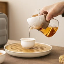 Lazy teapot anti-scalding breakthrough point teapot turning high temperature resistant glass rotating pot tea separation cup