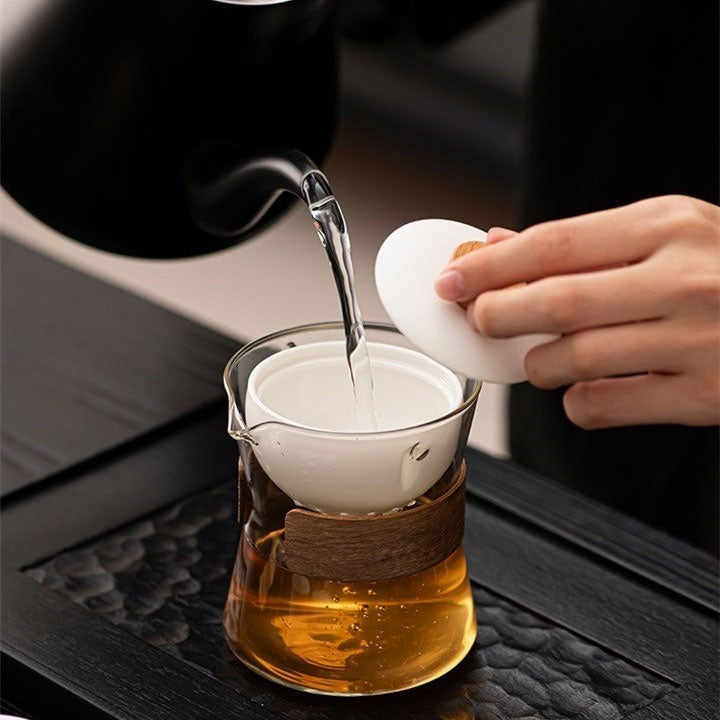 Lazy teapot anti-scalding breakthrough point teapot turning high temperature resistant glass rotating pot tea separation cup