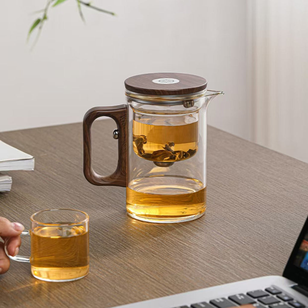 Smart Magnetic Teapot | Lazy Tea Maker with Tea-Water Separation | 600ml Glass Infuser Pot