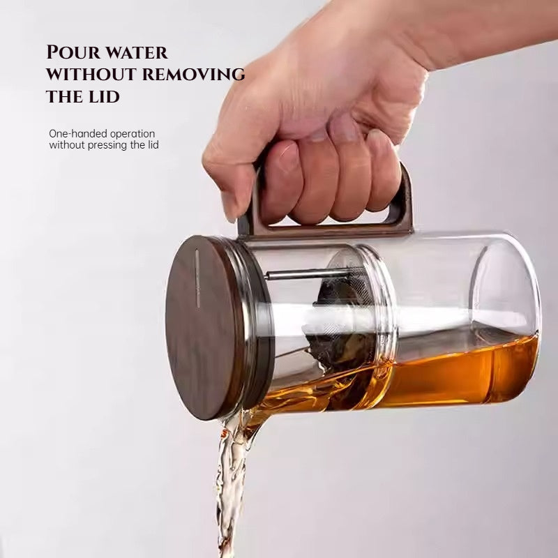 Smart Magnetic Teapot | Lazy Tea Maker with Tea-Water Separation | 600ml Glass Infuser Pot