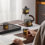 Modern Magnetic Glass Teapot Set – Heat-Resistant Lazy Brewer with Wood Handle & Stainless Steel Infuser