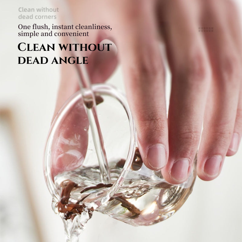 300ML Portable Magnetic Tea Infuser Bottle – Borosilicate Glass with Wood Lid & Travel Case