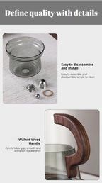 Modern Magnetic Glass Teapot Set – Heat-Resistant Lazy Brewer with Wood Handle & Stainless Steel Infuser