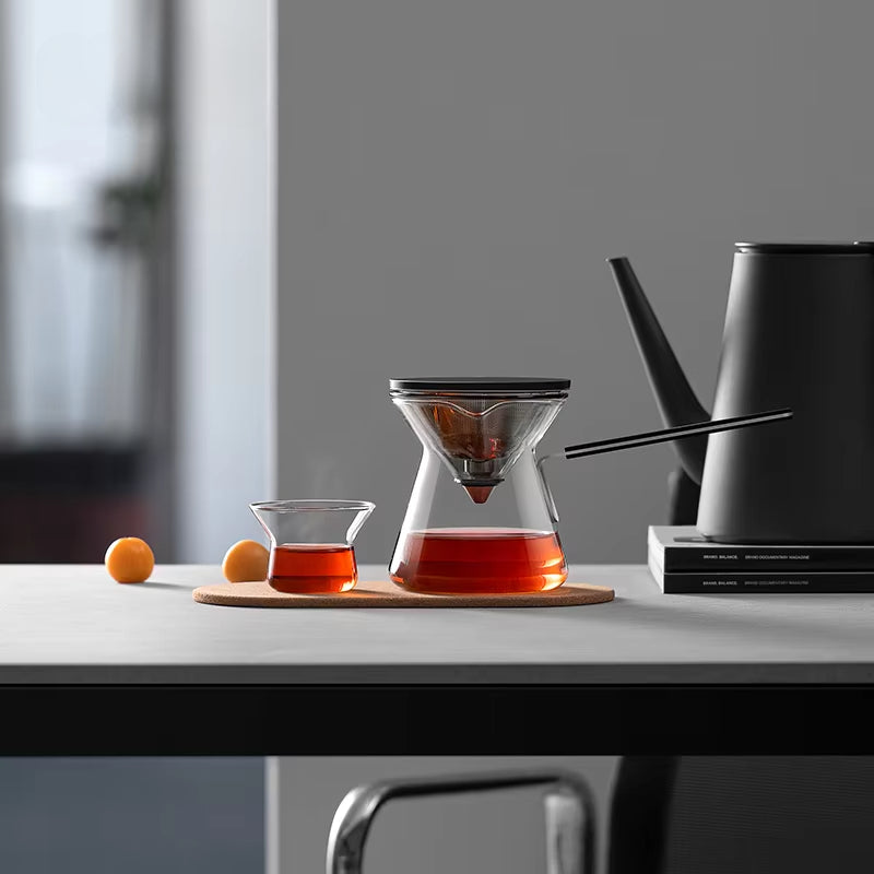 Tea & Coffee 2-in-1 Travel Pot | Minimalist Glass Portable Brewer