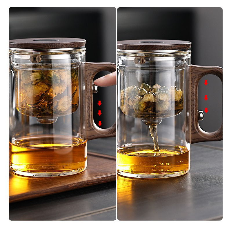 Smart Magnetic Teapot | Lazy Tea Maker with Tea-Water Separation | 600ml Glass Infuser Pot